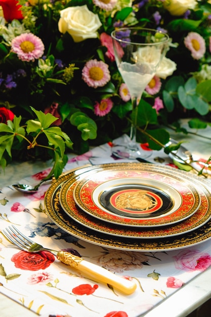 Zestaw dań serwowanych